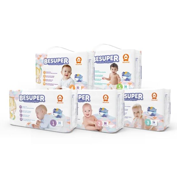 Besuper-Premium-Disposable-Newborn-Baby-Diaper-Breathable-Kids-Nappies-Leak-Protection-Easily-Absorbent-Soft-Dry-Children-1