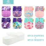 HappyFlute-8-diapers-8-Inserts-Baby-Cloth-Diapers-One-Size-Adjustable-Washable-Reusable-Cloth-Nappy-For-1